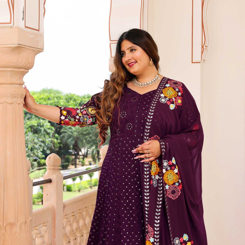 Spiceberry Elegance Thread Embroidered Anarkali