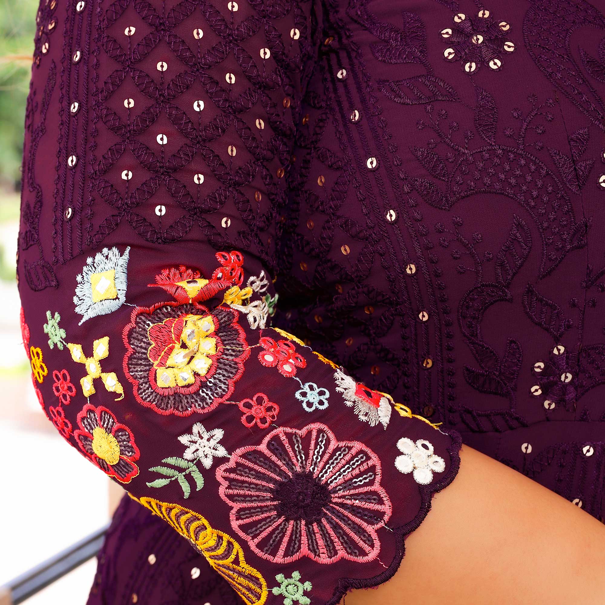 Spiceberry Elegance Thread Embroidered Anarkali