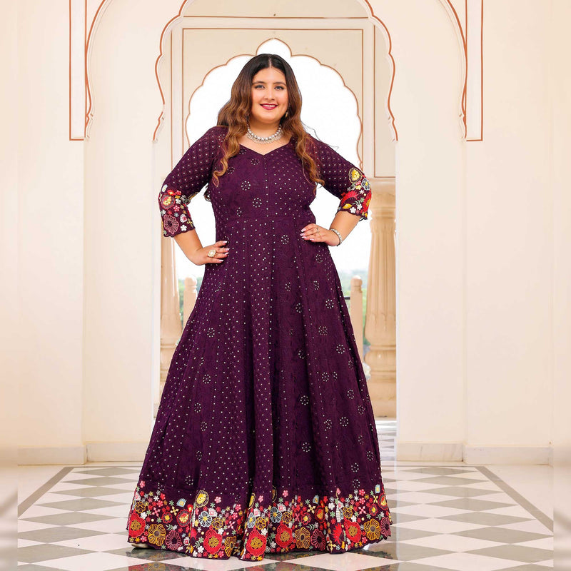 Spiceberry Elegance Thread Embroidered Anarkali
