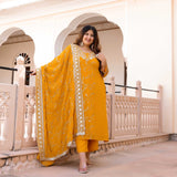 Sunrise Splendor Zari & Sequin Embroidered Georgette Suit Set