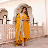 Sunrise Splendor Zari & Sequin Embroidered Georgette Suit Set