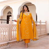 Sunrise Splendor Zari & Sequin Embroidered Georgette Suit Set