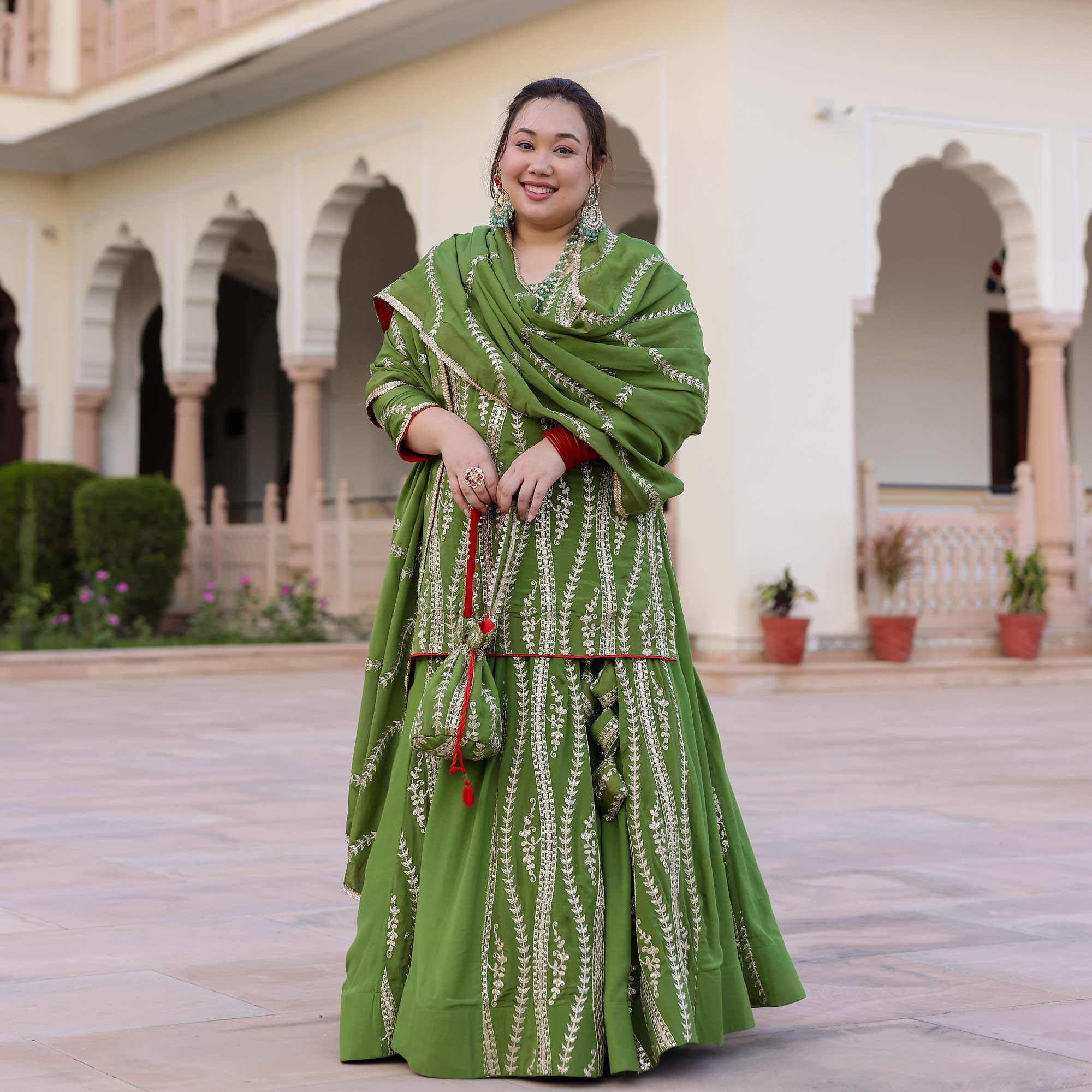 Sage Pistachio Dream Gota Patti Lehenga Set