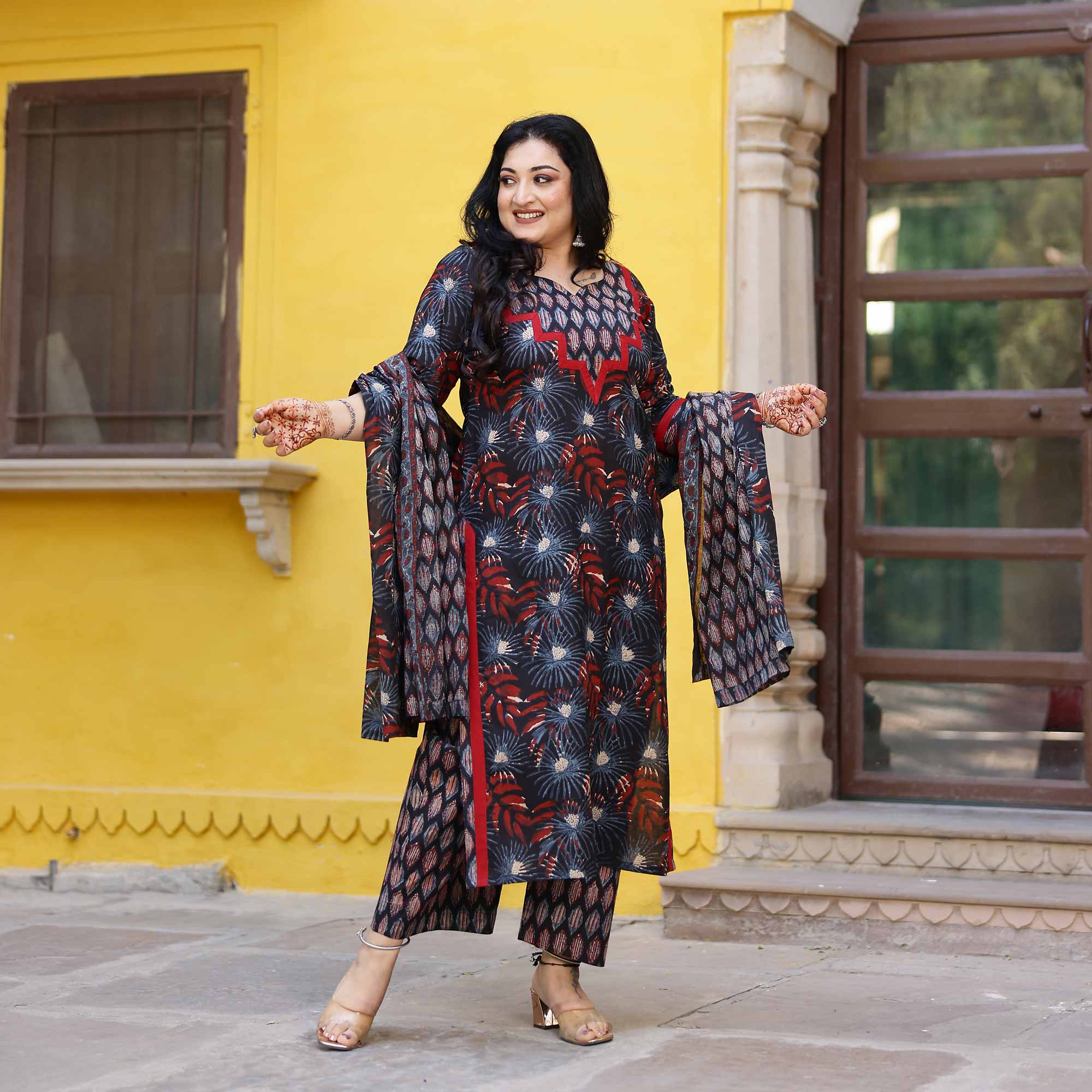 Twilight Rose Cotton Suit set