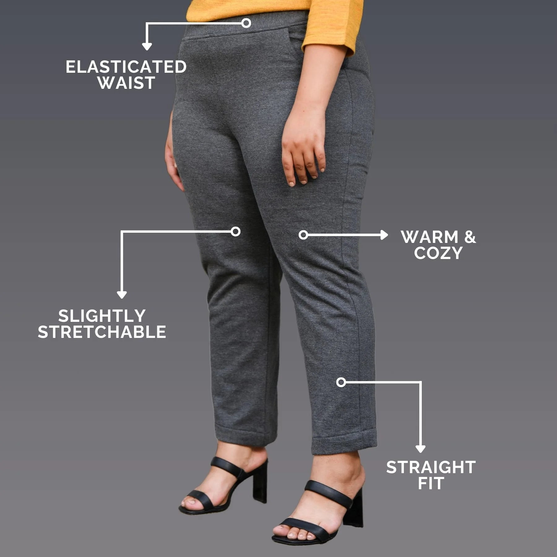 Woollen Fleece Straight Pants With Pockets