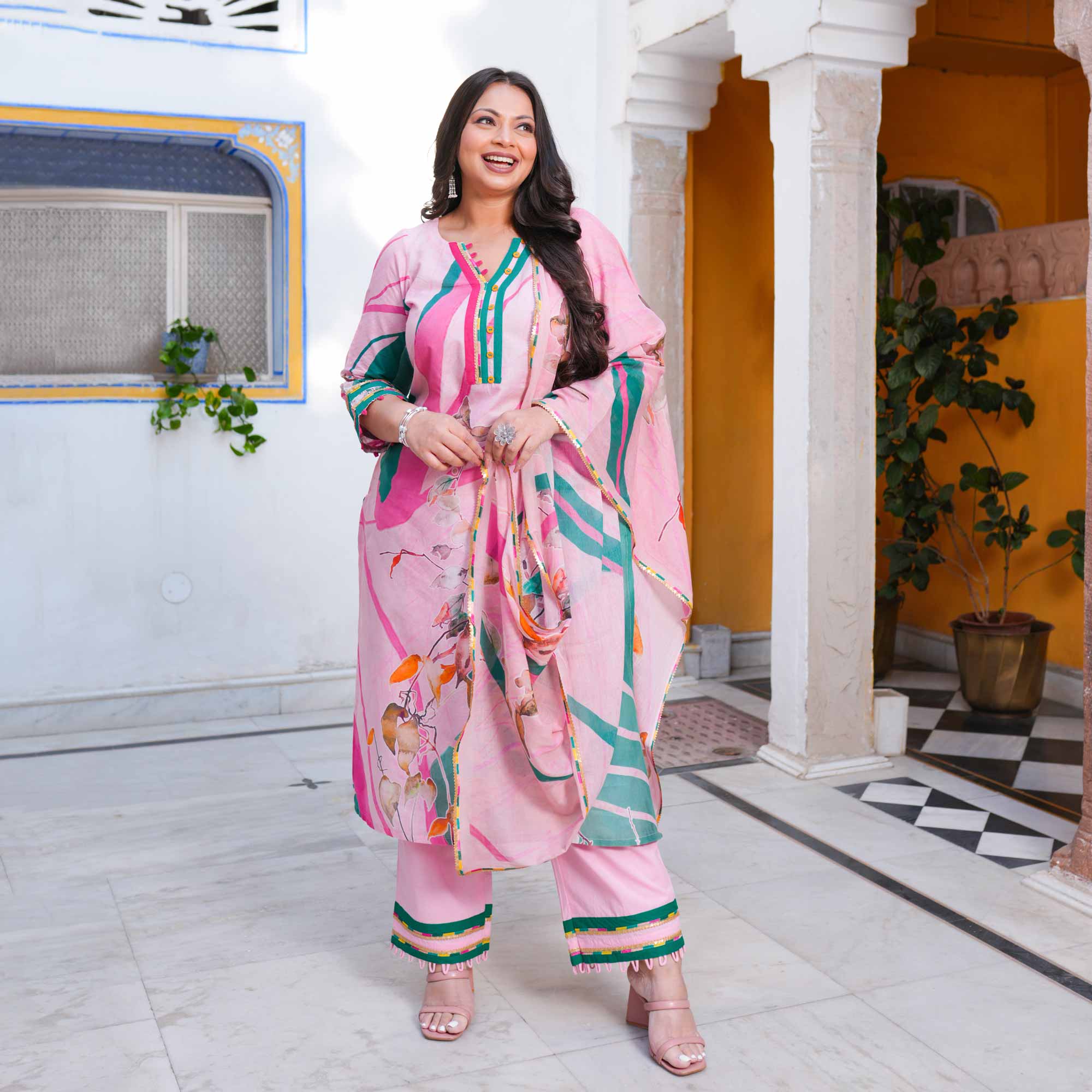 Orchid Aura Summer Story Cotton Suit Set