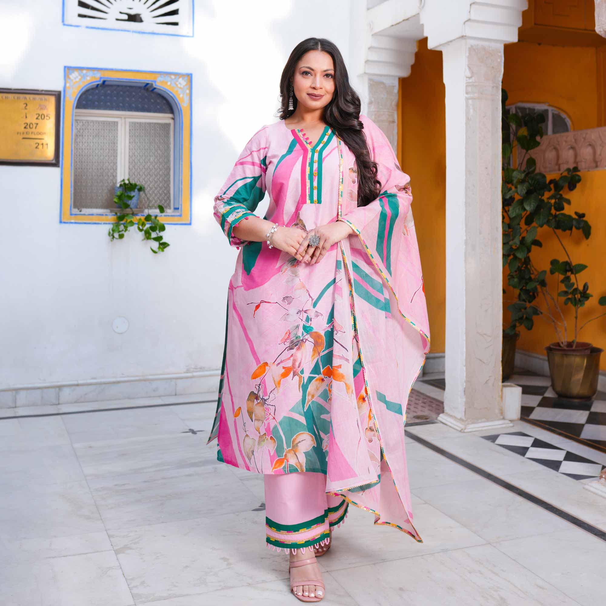 Orchid Aura Summer Story Cotton Suit Set