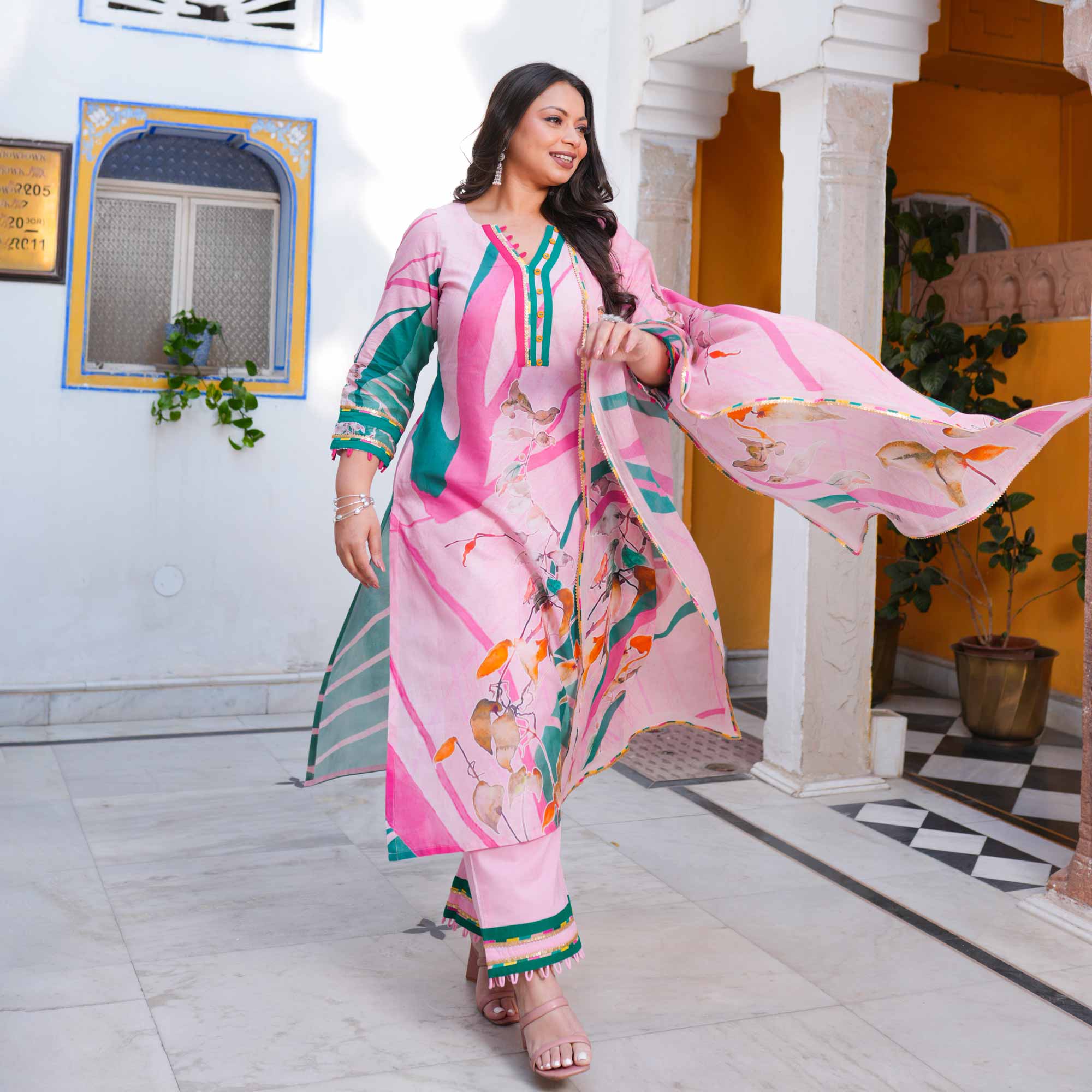 Orchid Aura Summer Story Cotton Suit Set