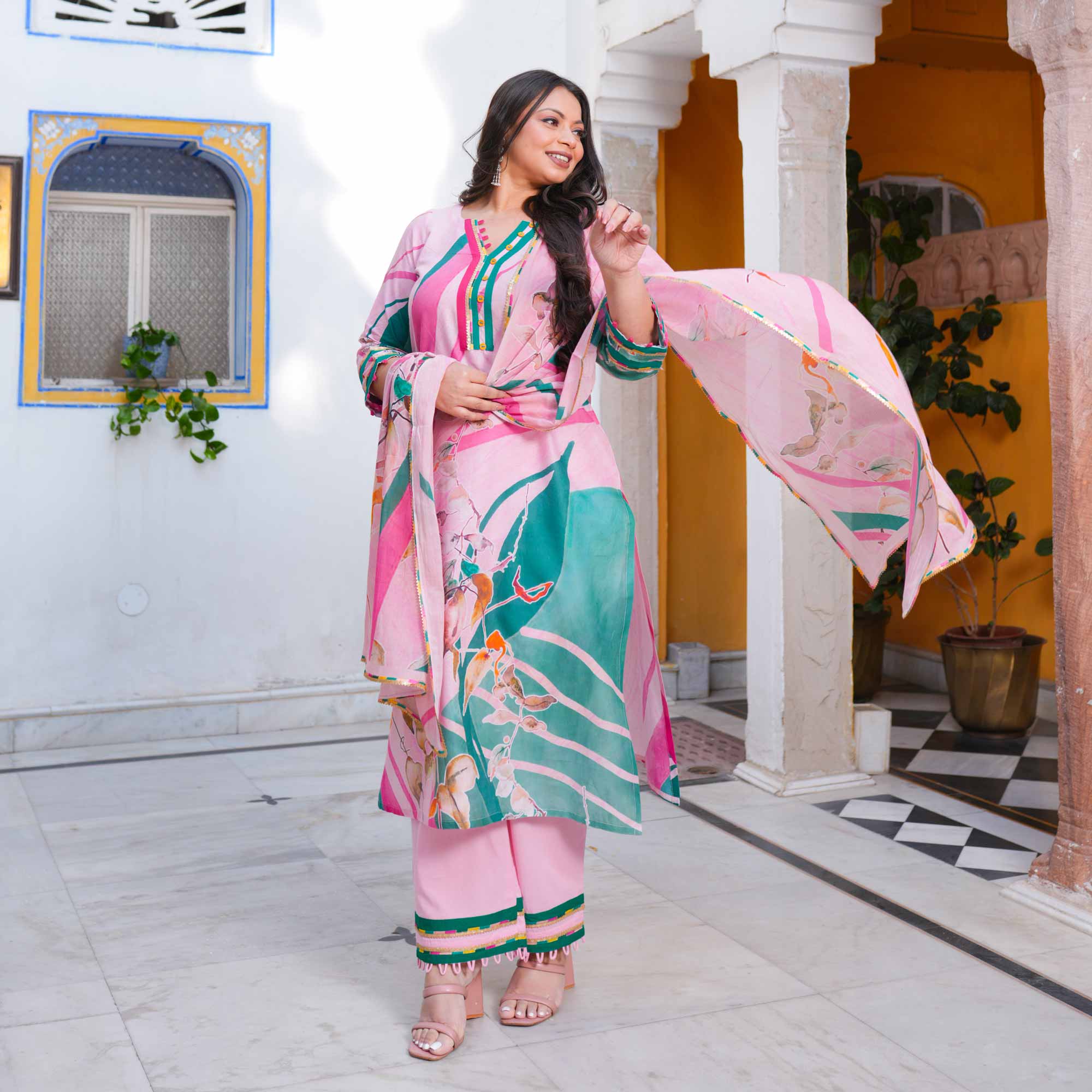 Orchid Aura Summer Story Cotton Suit Set