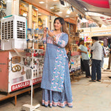 Gulabi Mehfil Handblock Printed Skirt Set 