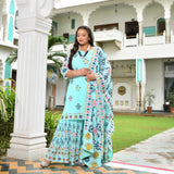 Misty Floral Fusion Embroidered Sharara Set