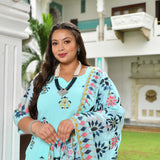 Misty Floral Fusion Embroidered Sharara Set