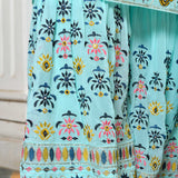Misty Floral Fusion Embroidered Sharara Set