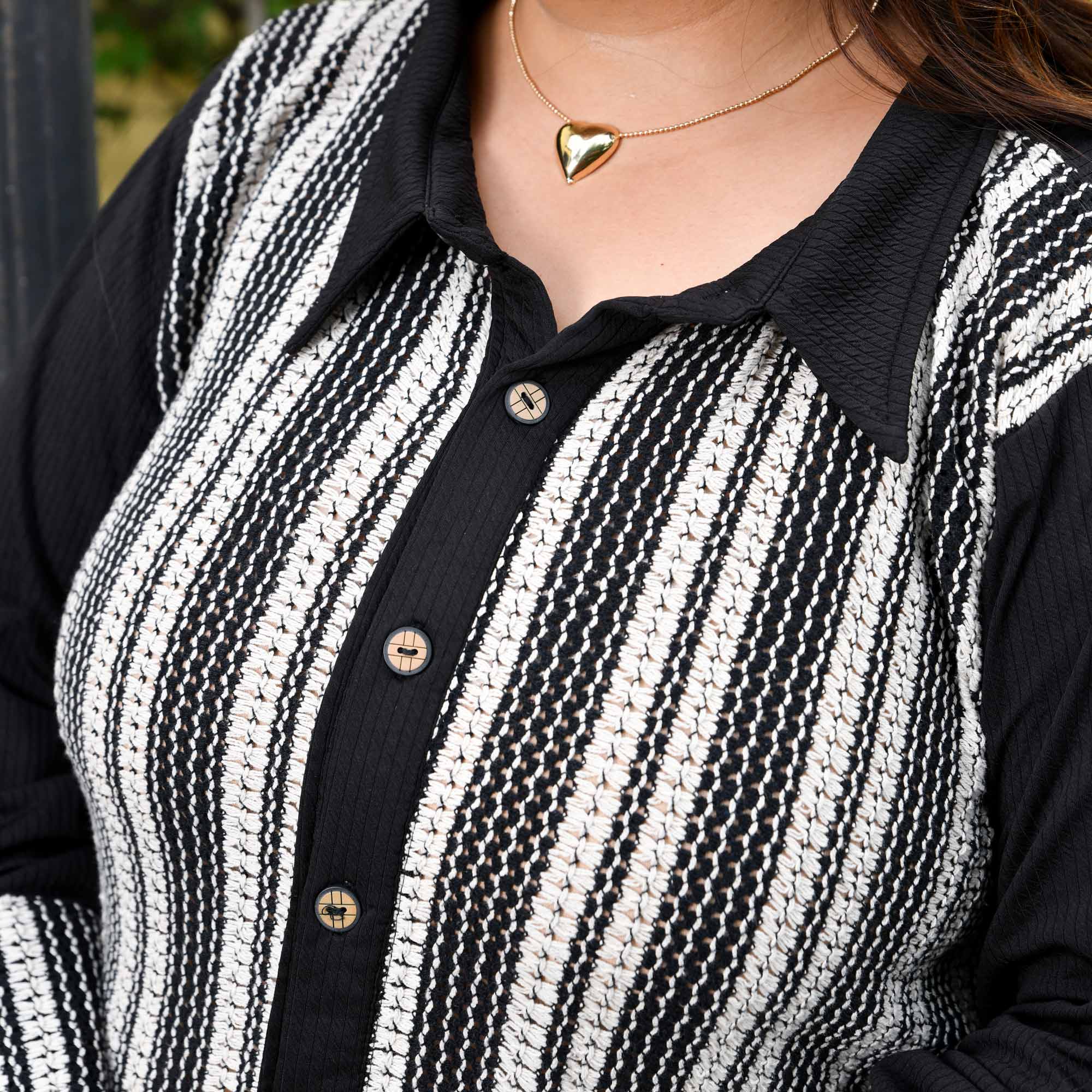 Monochrome- Black Knitted Stretchable Co-Ord Set