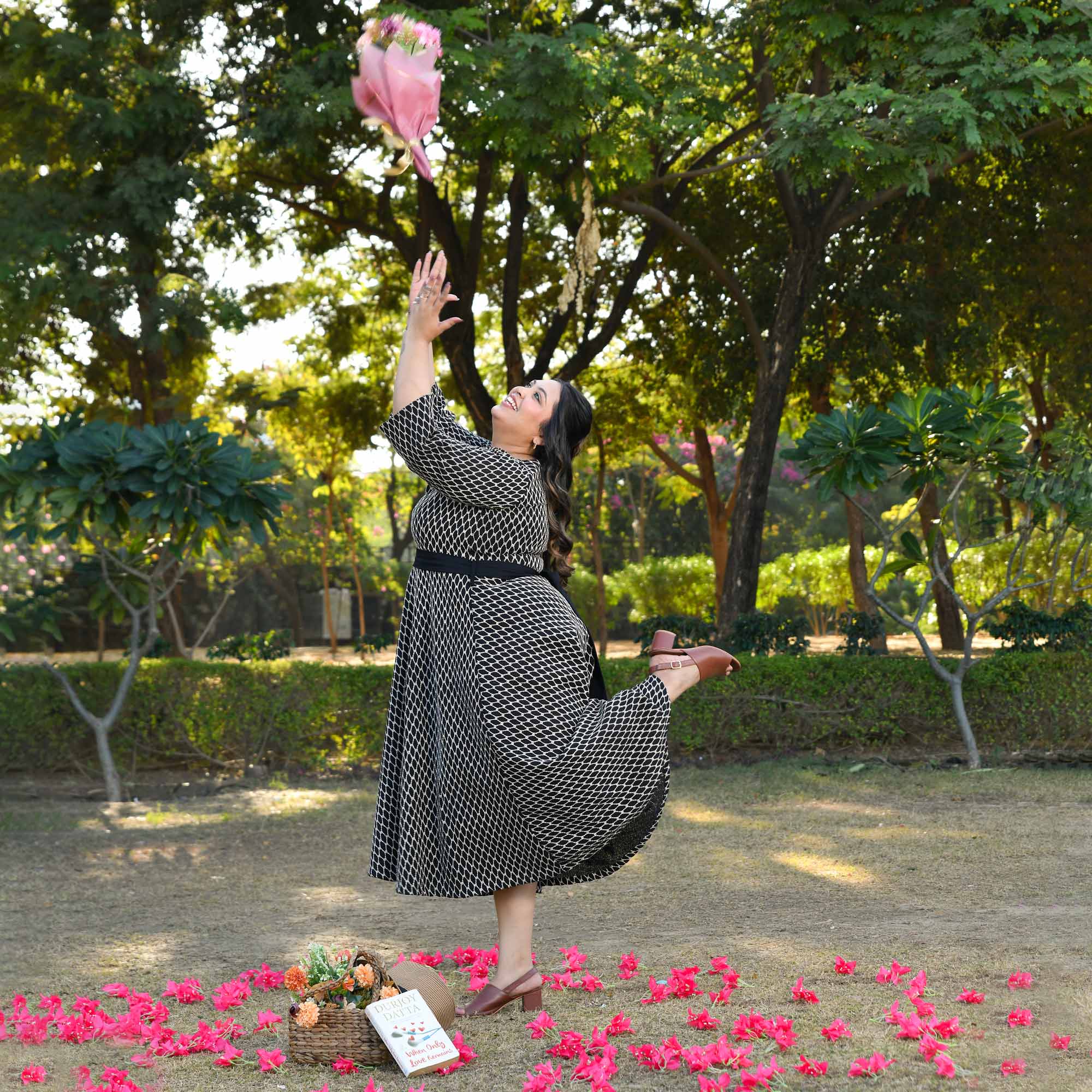 Berlin- Black & Ivory Knitted Fit n Flair Dress