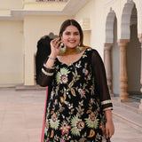 Starlit Grace Thread Embroidered Suit Set