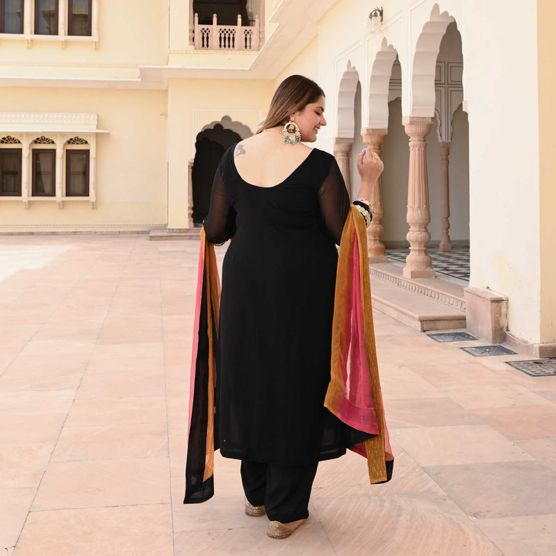 Starlit Grace Thread Embroidered Suit Set