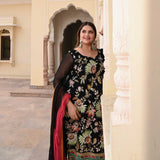 Starlit Grace Thread Embroidered Suit Set