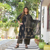 black-gold-block-printed-cotton-kurta