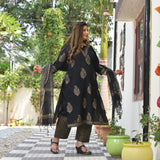 black-gold-block-printed-cotton-kurta