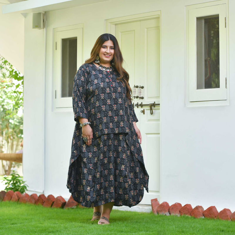Nomadic Knots Black Ikkat Dress