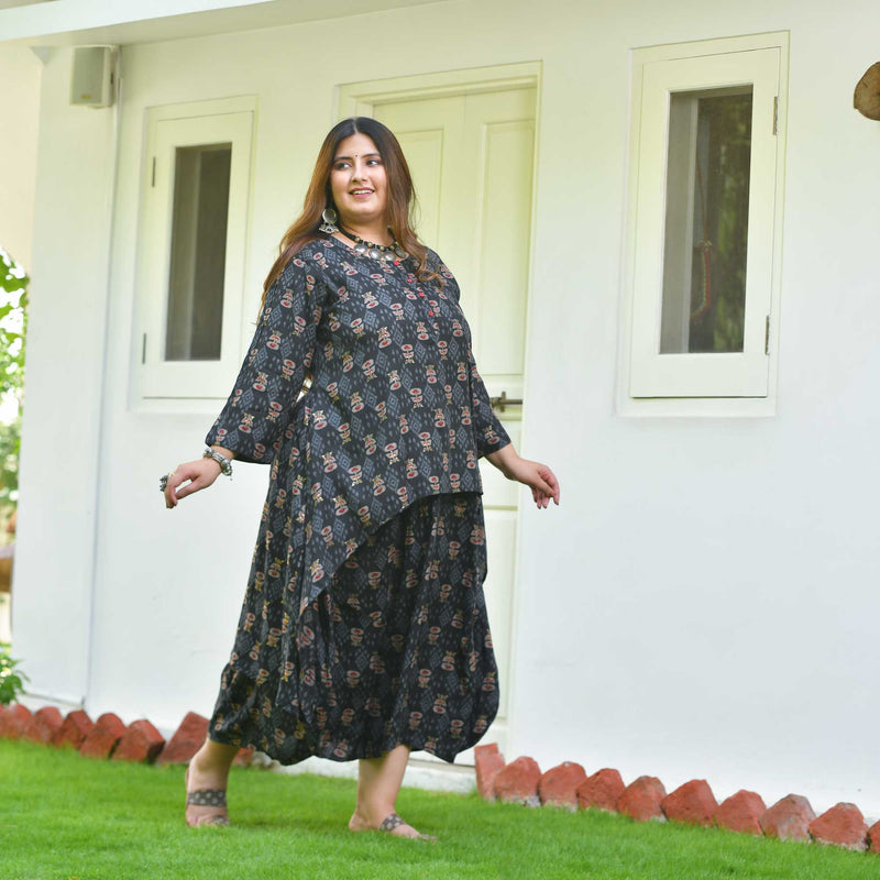 Nomadic Knots Black Ikkat Dress