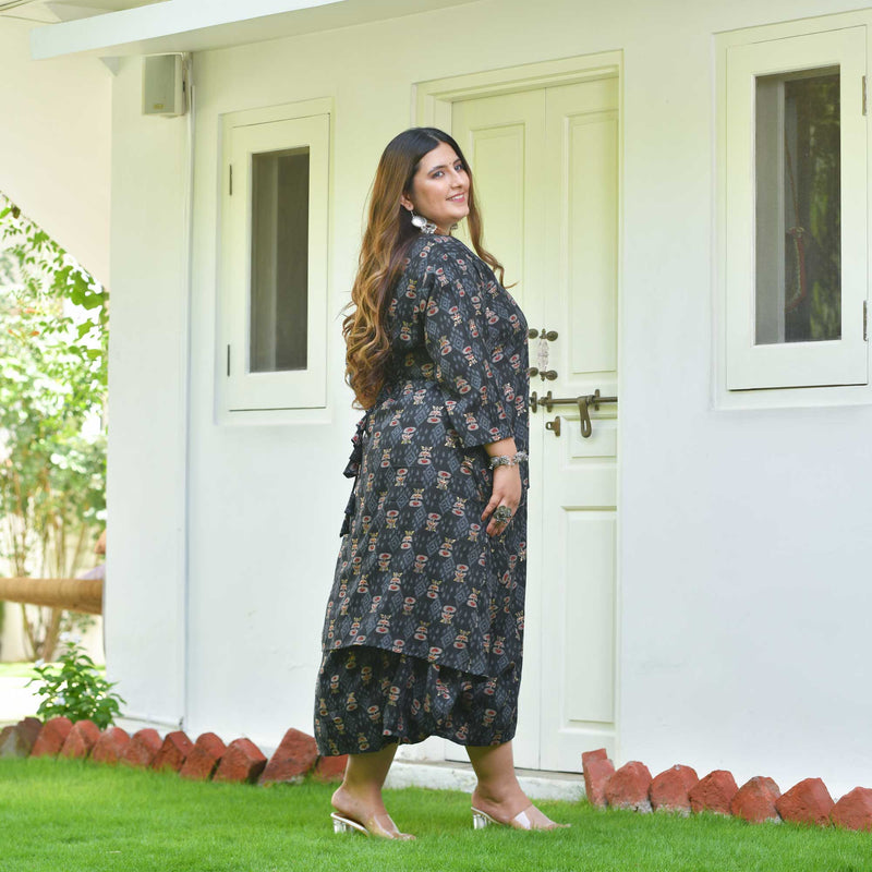 Nomadic Knots Black Ikkat Dress