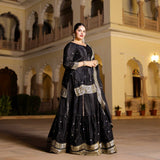 Gleaming Midnight Scalloped Sequin Lehenga Set