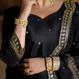 Gleaming Midnight Scalloped Sequin Lehenga Set