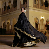 Gleaming Midnight Scalloped Sequin Lehenga Set