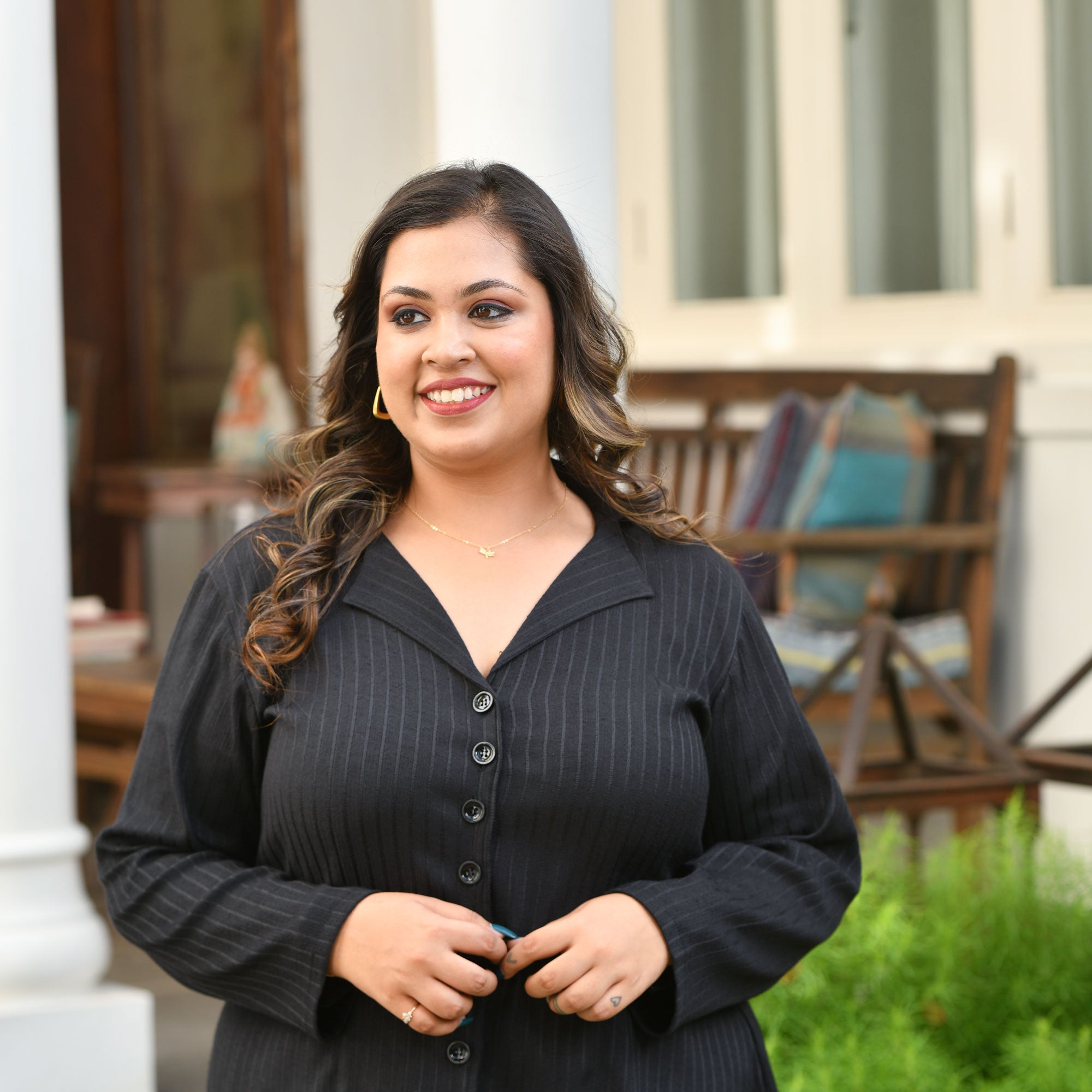 Classic Black Textured Blazer Pants Co-Ord Set