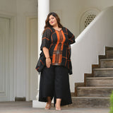 Blazing Black Georgette Kaftan Co-Ord Set