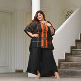 Blazing Black Georgette Kaftan Co-Ord Set