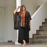 Blazing Black Georgette Kaftan Co-Ord Set