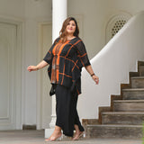 Blazing Black Georgette Kaftan Co-Ord Set