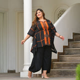 Blazing Black Georgette Kaftan Co-Ord Set