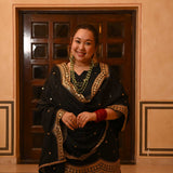 Dazzling Nightfall Scalloped Sequin Sharara Set
