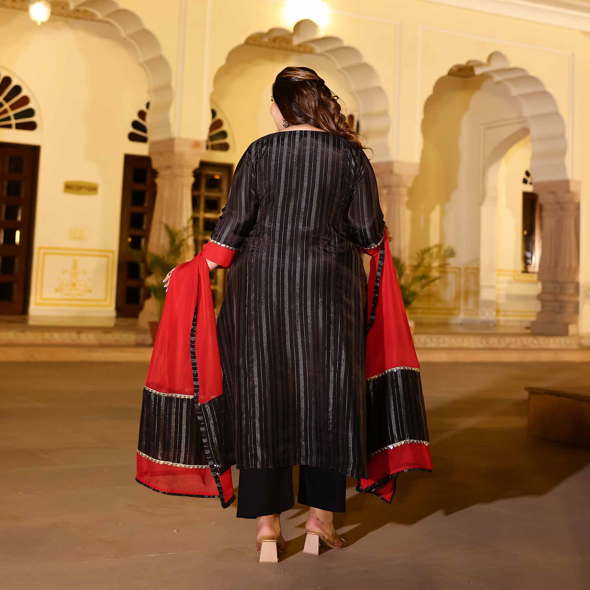 Lunar Eclipse Black Silk Kurta
