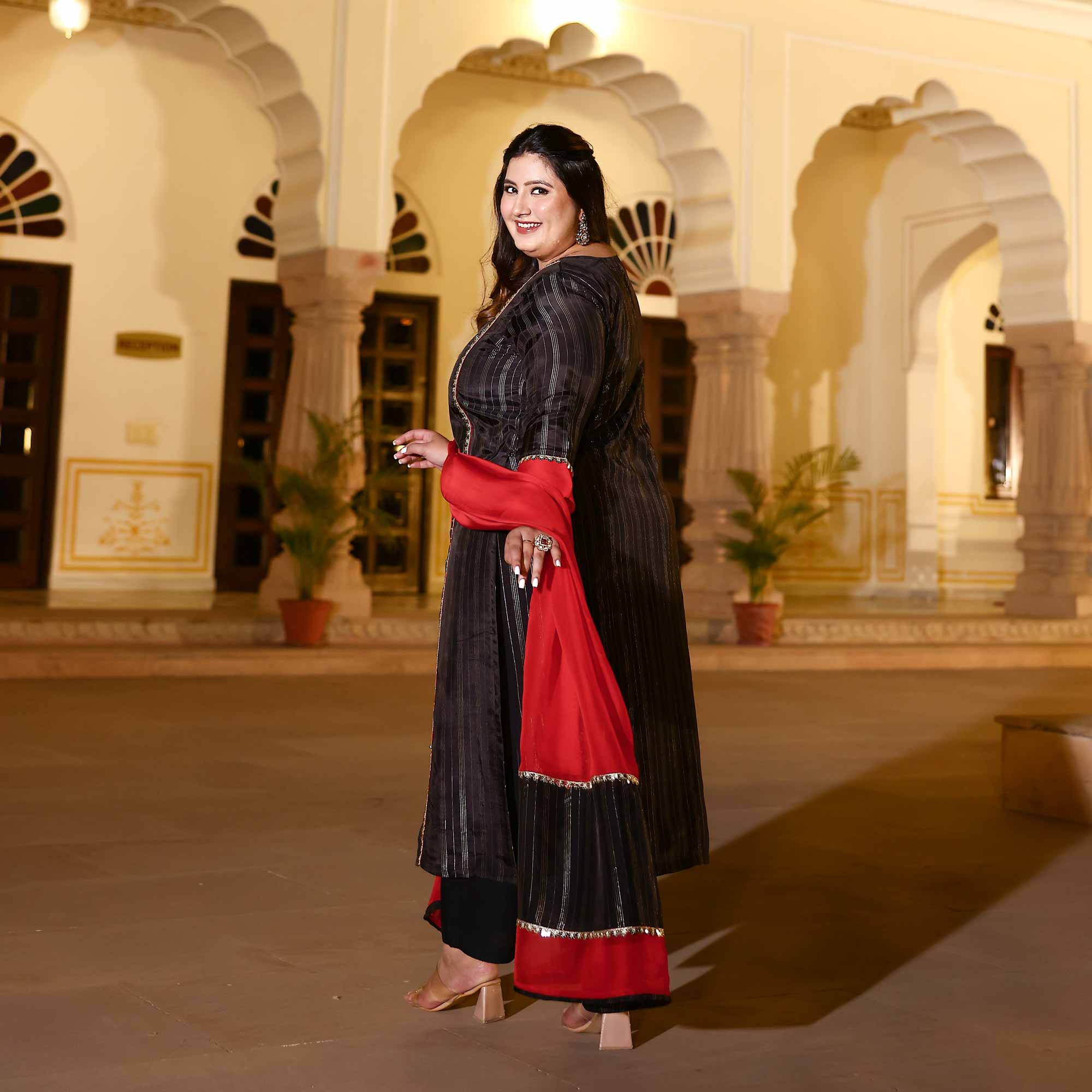 Lunar Eclipse Black Silk Kurta