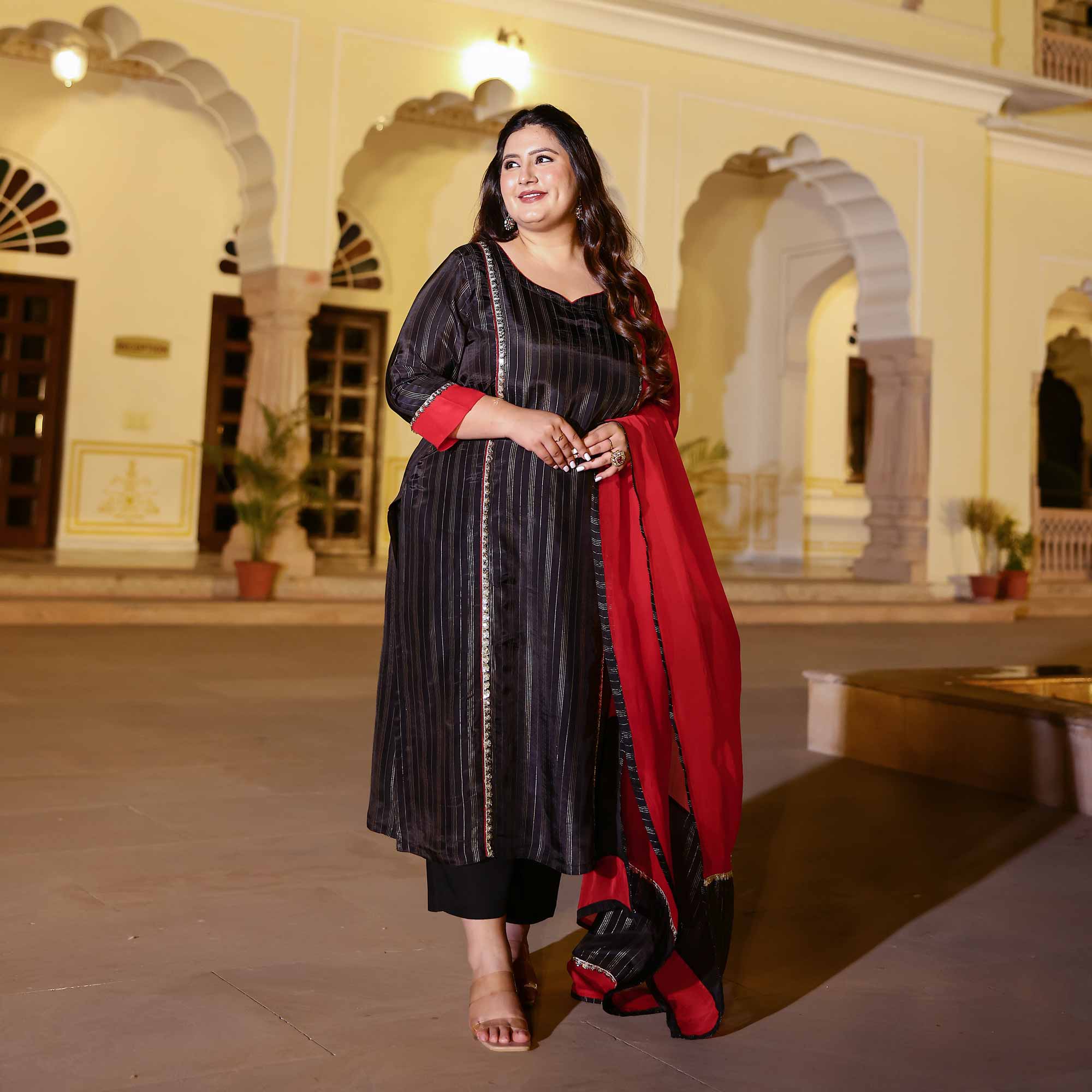Lunar Eclipse Black Silk Kurta