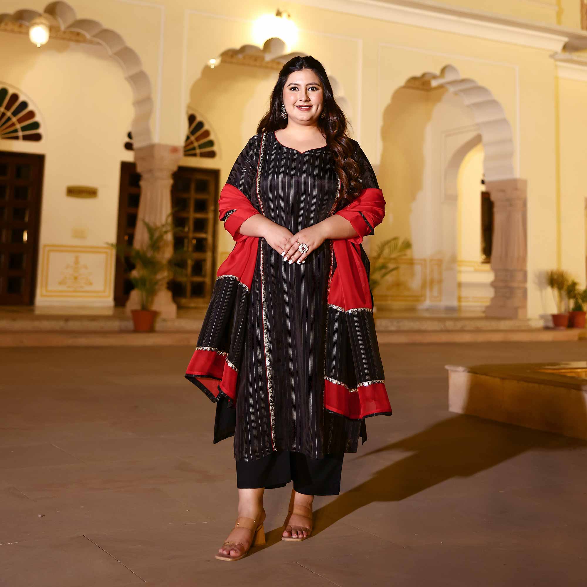 Lunar Eclipse Black Silk Kurta