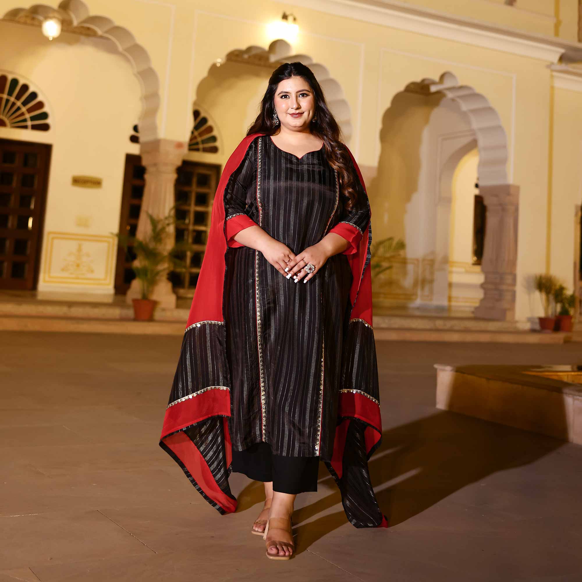Lunar Eclipse Black Silk Kurta