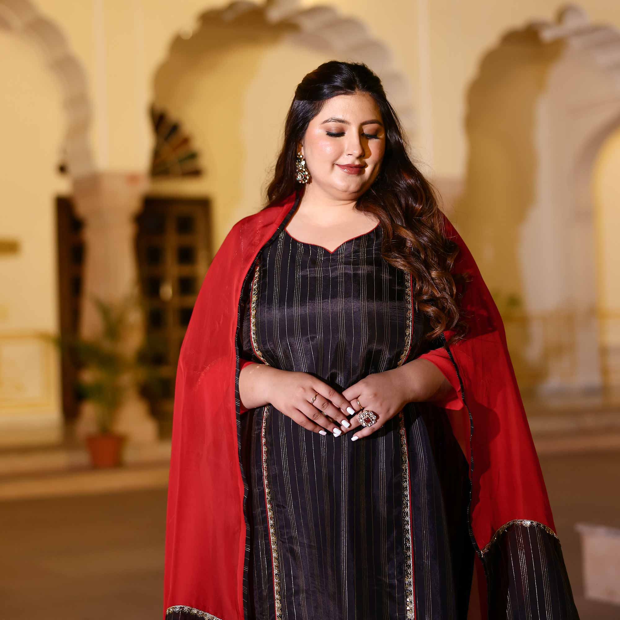 Lunar Eclipse Black Silk Kurta