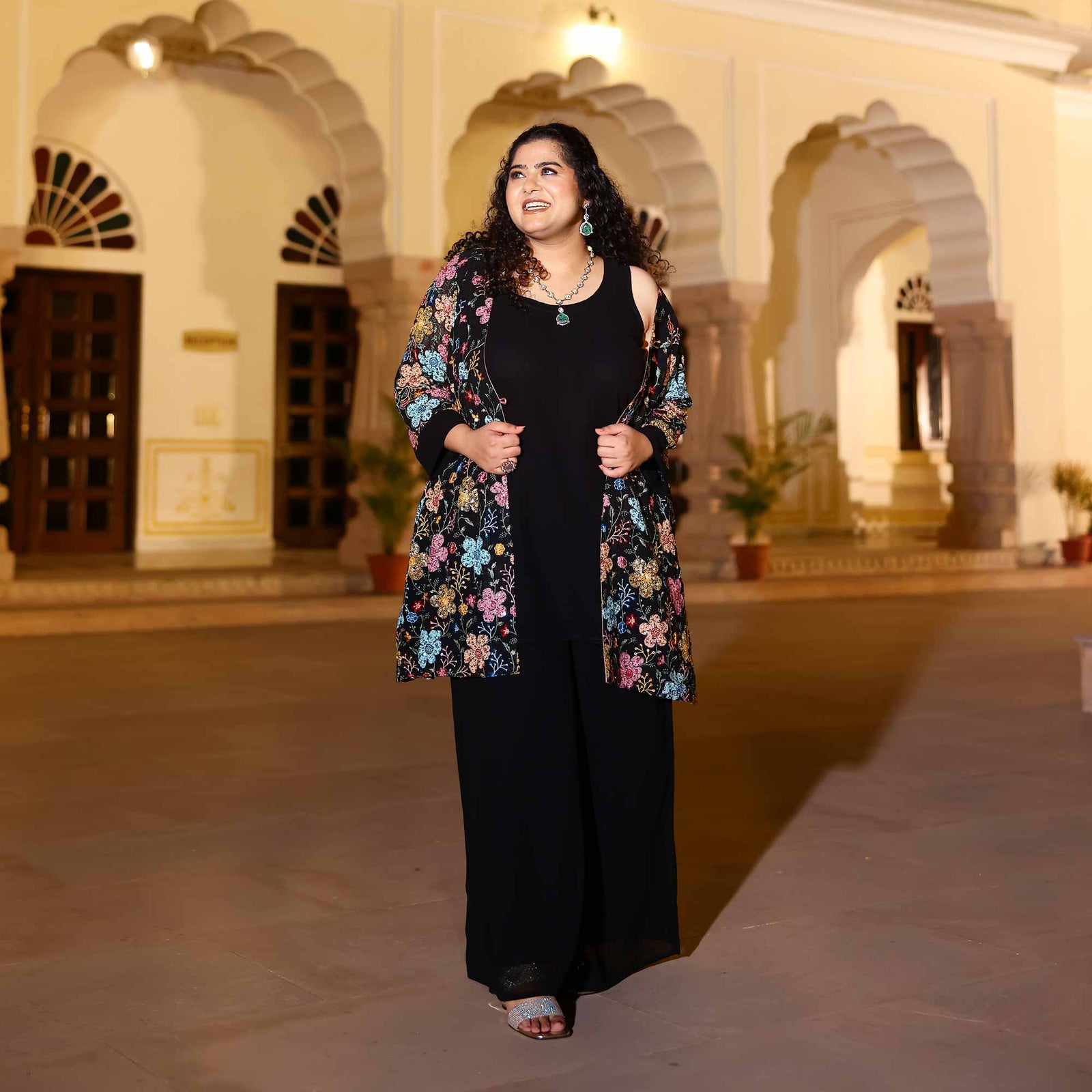 Black Sequinned Blazer Co-ord Set