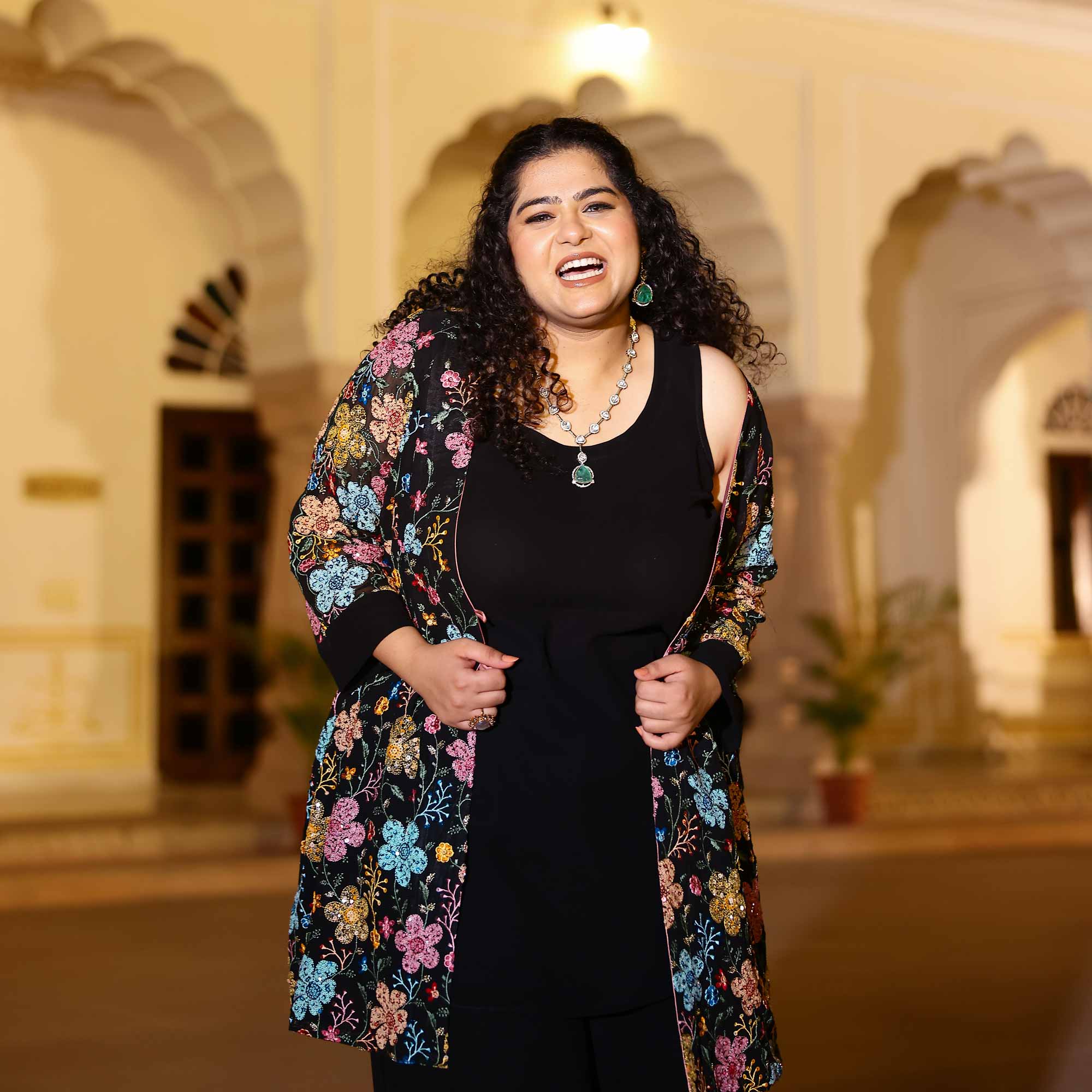 Black Stardust Georgette Sequin Embroidered Blazer Co-Ord Set