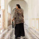 Black Paisley Metallic Kaftan Co-Ord Set
