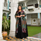 Dazzling Sequin Radiance Georgette Anarkali Cape Set