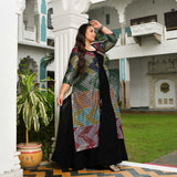 Dazzling Sequin Radiance Georgette Anarkali Cape Set