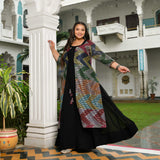 Dazzling Sequin Radiance Georgette Anarkali Cape Set