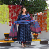 Jay Blue & Raspberry Floral Tassel Anarkali